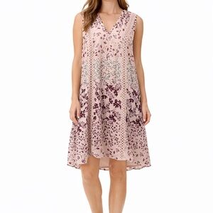 Francesca's Size Small Pink Floral Bohemian Style Mini Dress